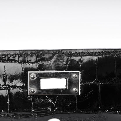Hermes Shiny Niloticus Crocodile Kelly Cut Pochette Black 8 of 21