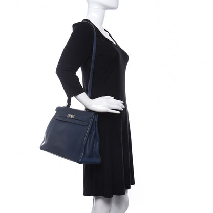 Hermes Chevre De Coromandel Kelly Retourne 35 Bleu De Prusse 3 of 41