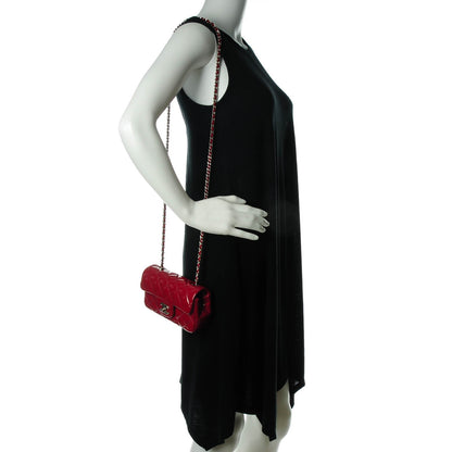 Chanel Patent Calfskin Quilted Extra Mini Flap Red 2 of 8