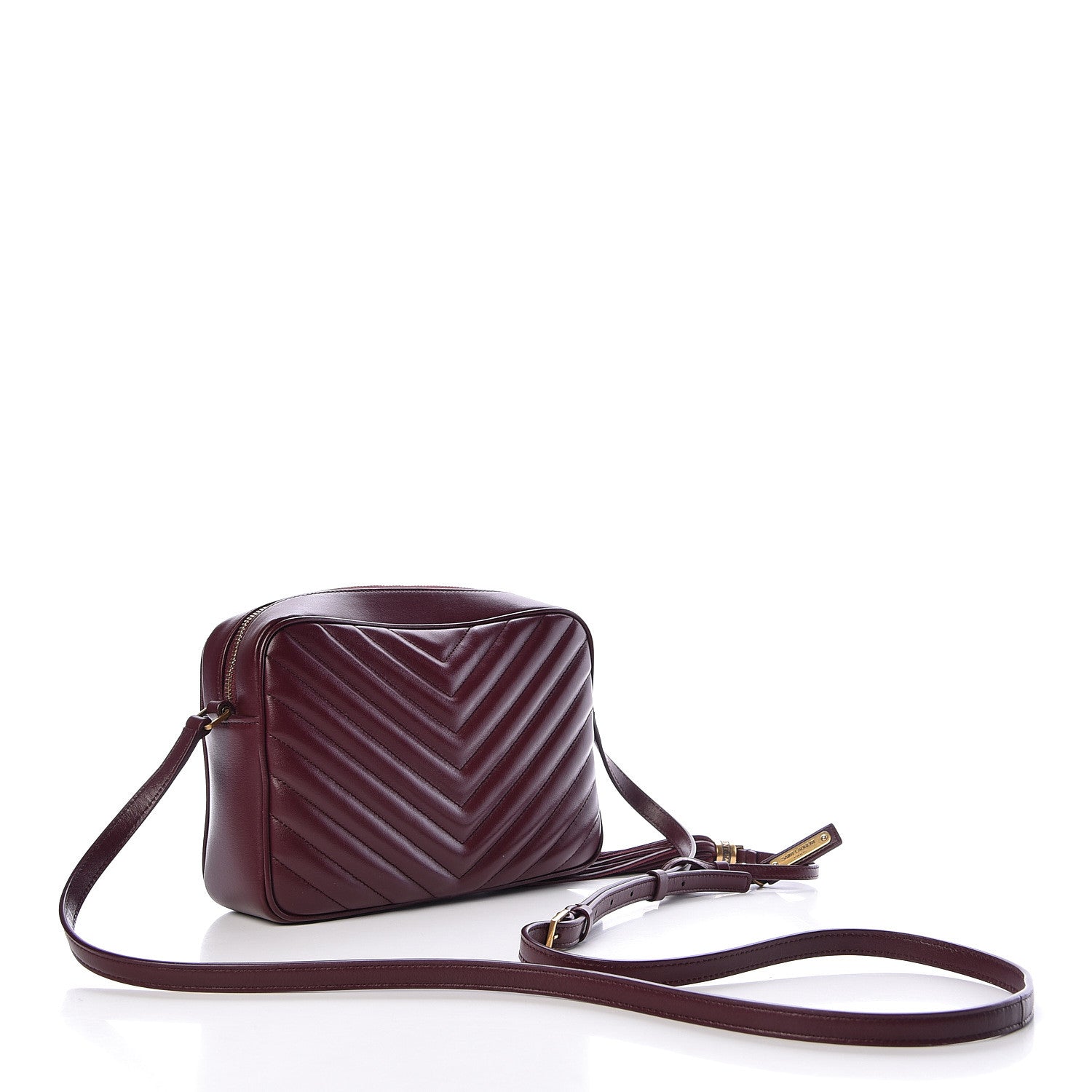 Saint Laurent Calfskin Matelasse Monogram Lou Camera Bag Dark Legion Red 3 of 10