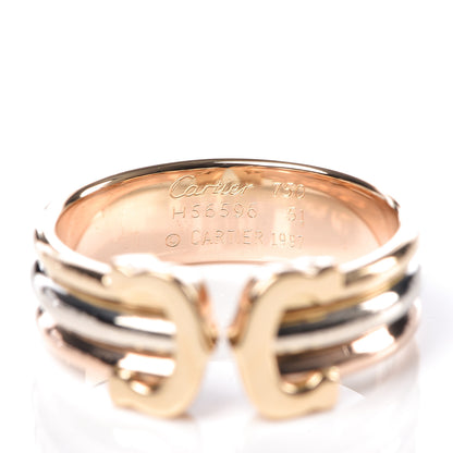Tiffany CARTIER 18K Pink Yellow White Gold 8mm C De Cartier Ring 51 5.75 4 of 4