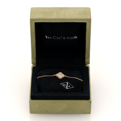 Van Cleef & Arpels 18K Yellow Gold Mother of Pearl Sweet Alhambra Bracelet 4 of 4