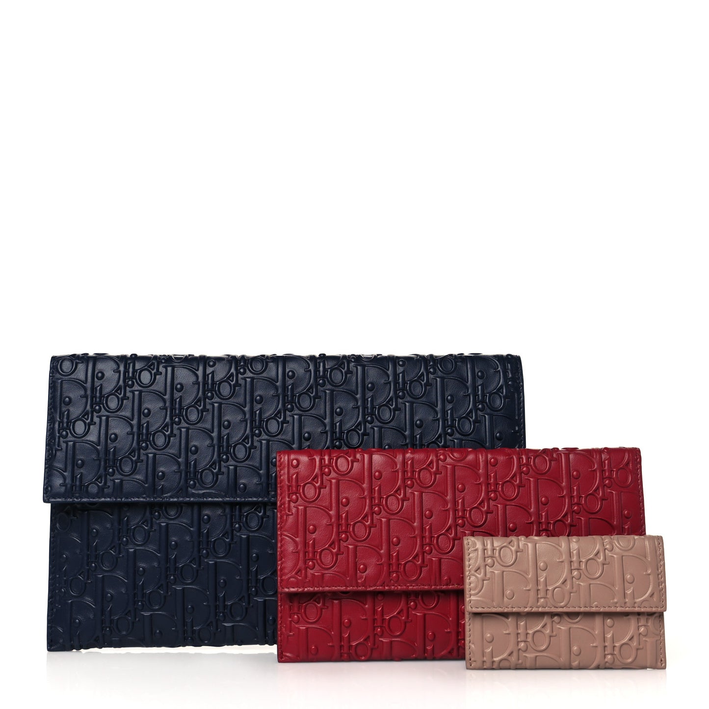 Calfskin Triple Pouch Set Multicolor