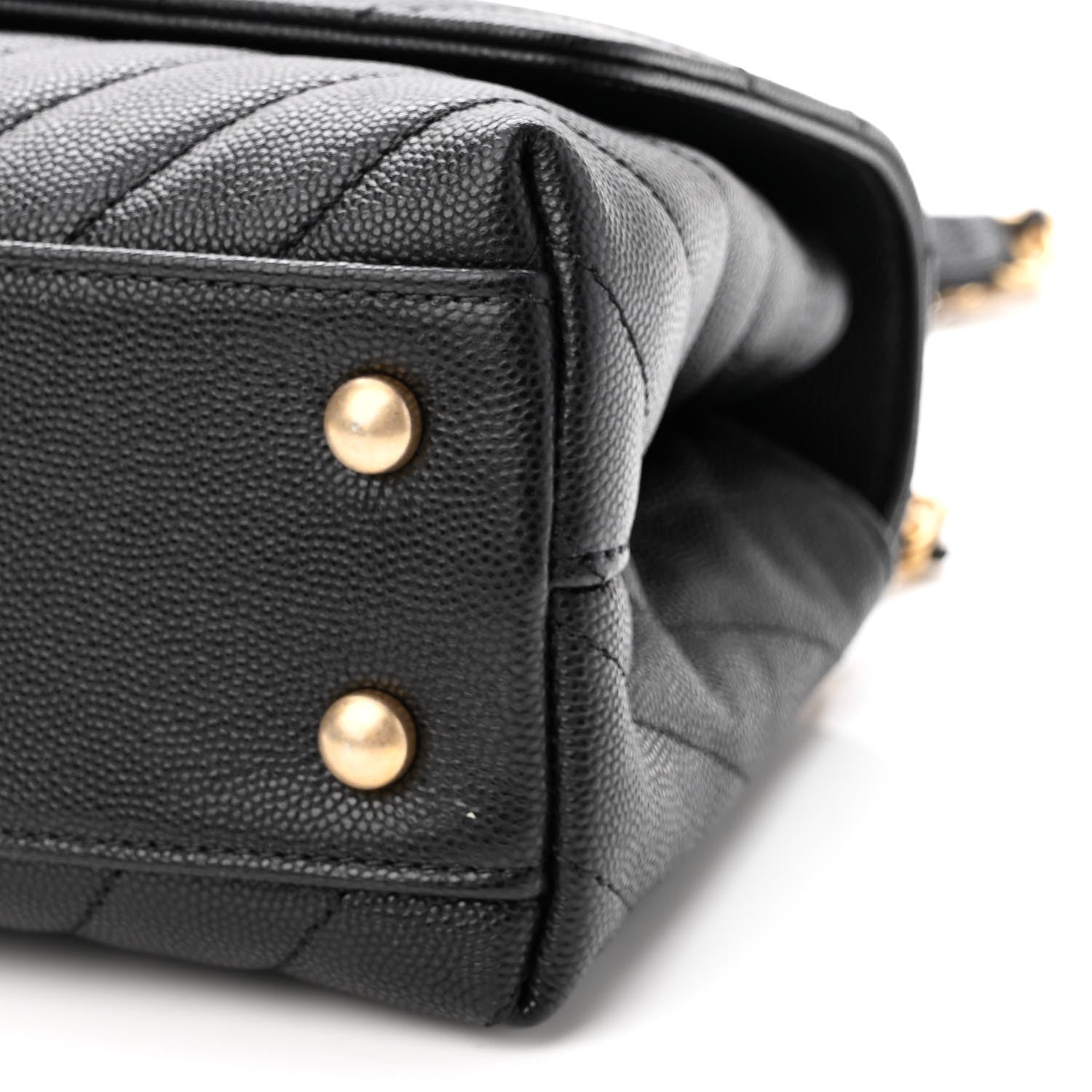 Chanel Caviar Chevron Quilted Mini Coco Handle Flap Black 10 of 10