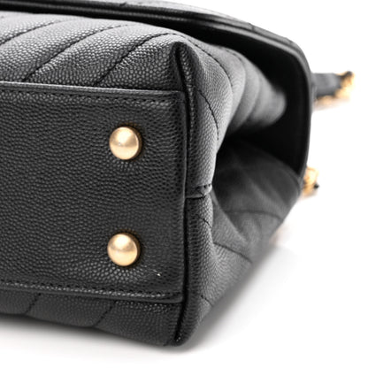 Chanel Caviar Chevron Quilted Mini Coco Handle Flap Black 10 of 10