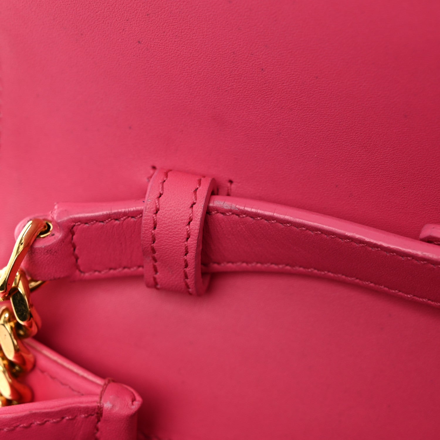 Saint Laurent Calfskin Monogram Chevron Shoulder Bag Fuchsia 13 of 13
