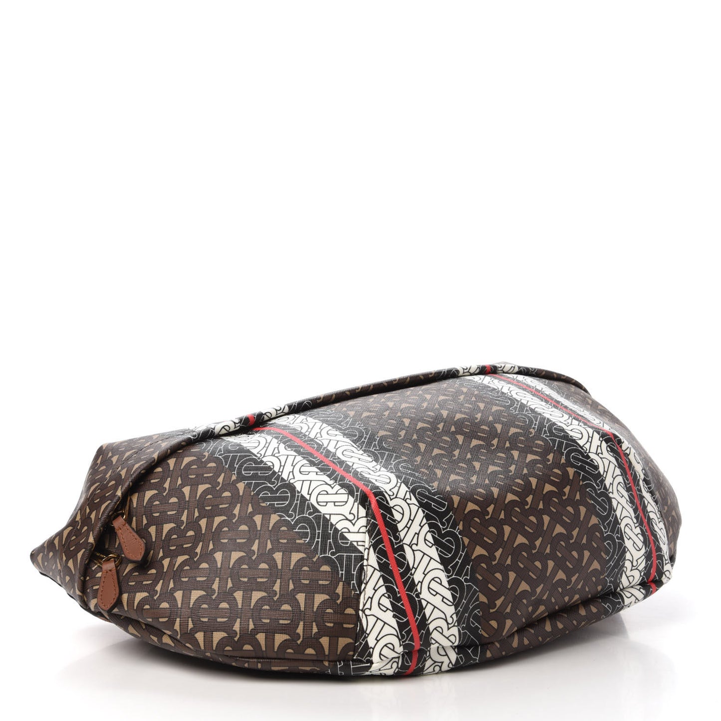 E-Canvas Monogram Stripe XL Sonny Bum Bag Bridle Brown