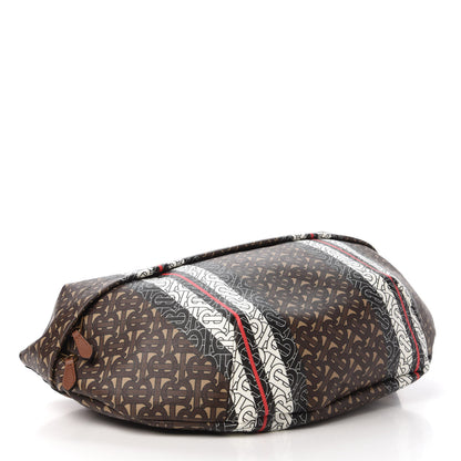Burberry E-Canvas Monogram Stripe XL Sonny Bum Bag Bridle Brown 4 of 9