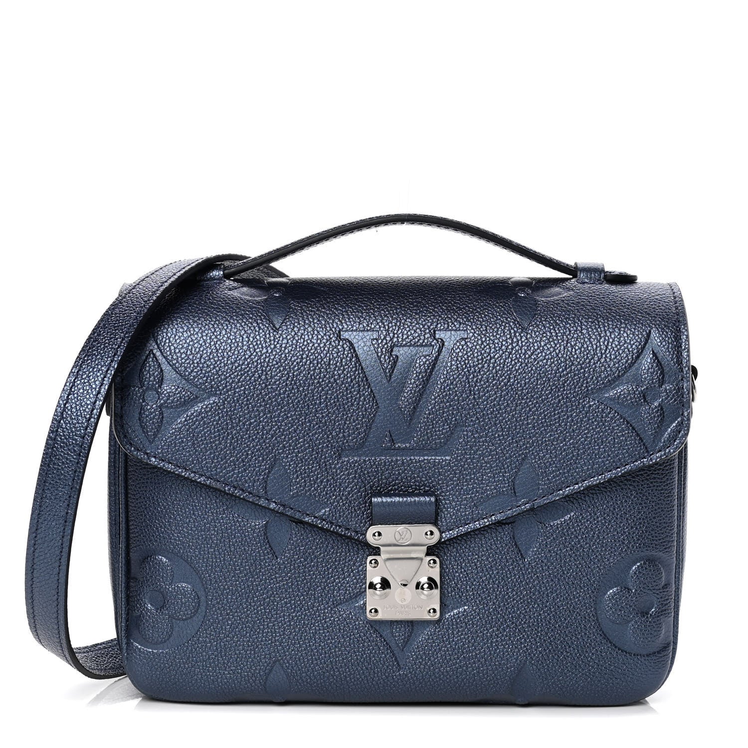 Louis Vuitton Metallic Empreinte Monogram Giant Pochette Metis Navy Nacre 1 of 9