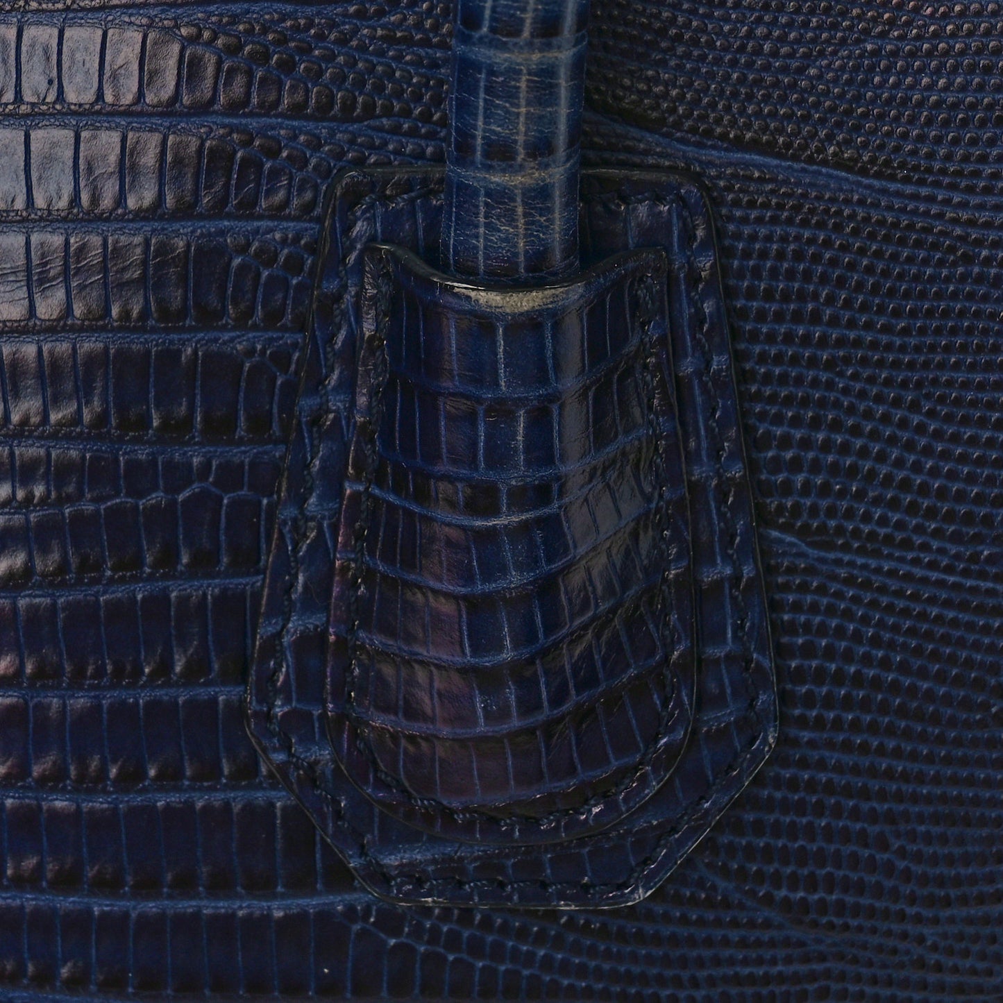 Calfskin Lizard Embossed Small Antigona Deep Blue