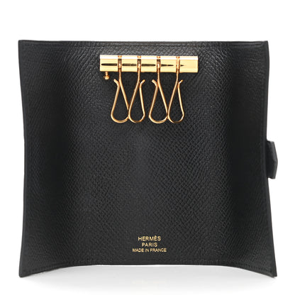 Hermes Epsom Bearn Multicles 4 Key Holder Black 5 of 6