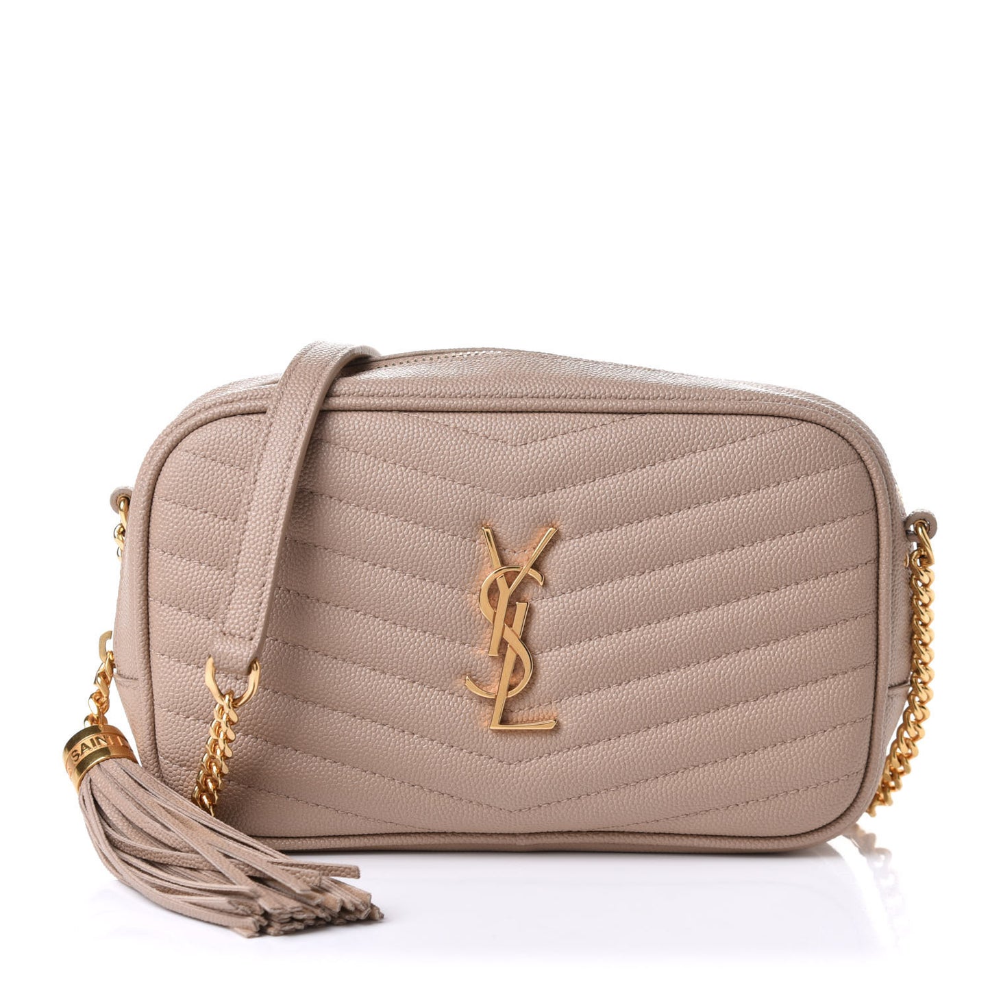 Grain De Poudre Matelasse Monogram Mini Lou Camera Bag Dark Beige