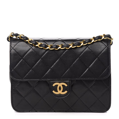 Chanel Lambskin Quilted Mini Square Flap Bag Black 1 of 10