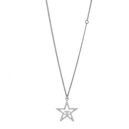 Chanel Ruthenium Crystal Star CC Necklace Iridescent Pink 1 of 6