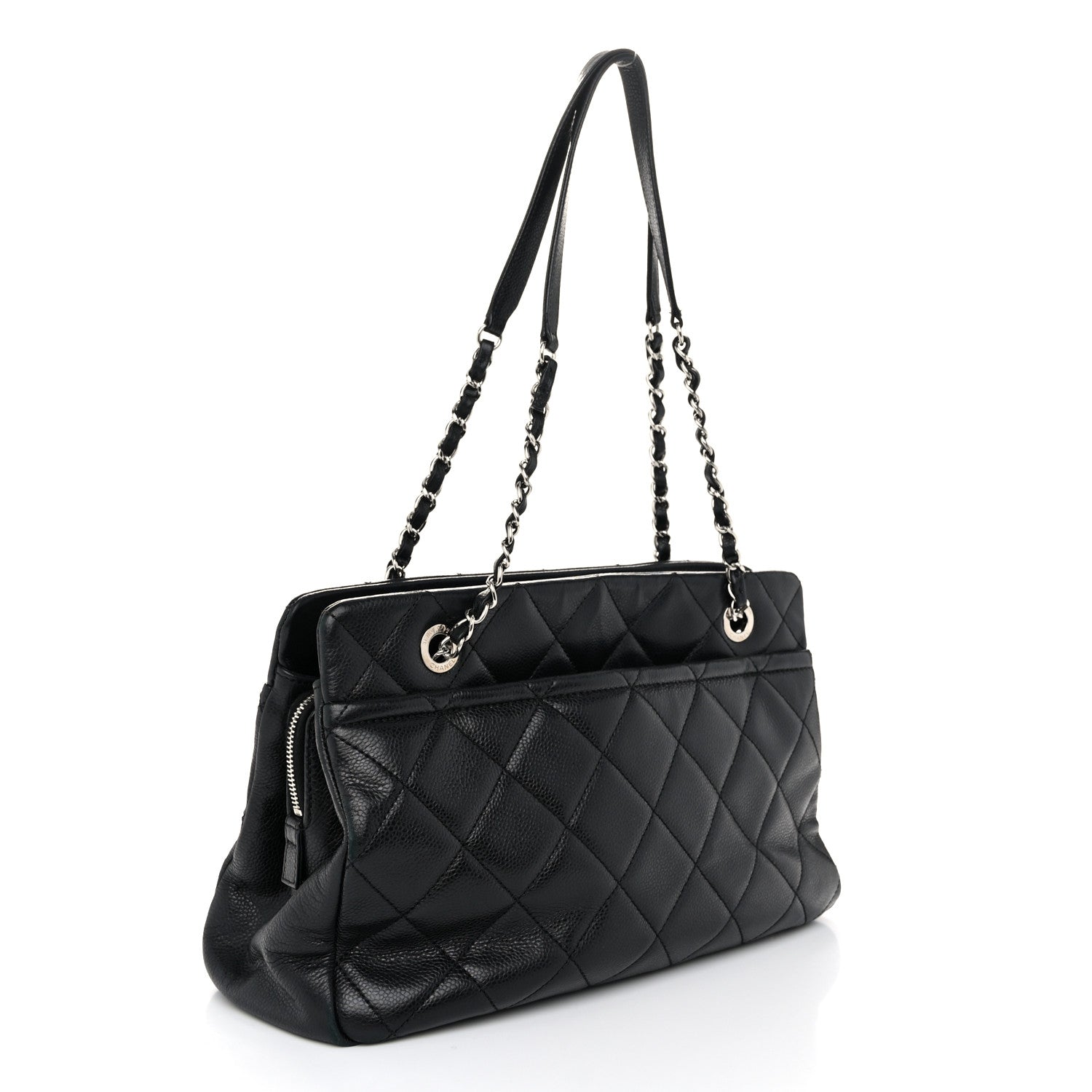 Chanel Caviar Quilted CC Timeless Soft Tote Black 3 of 11