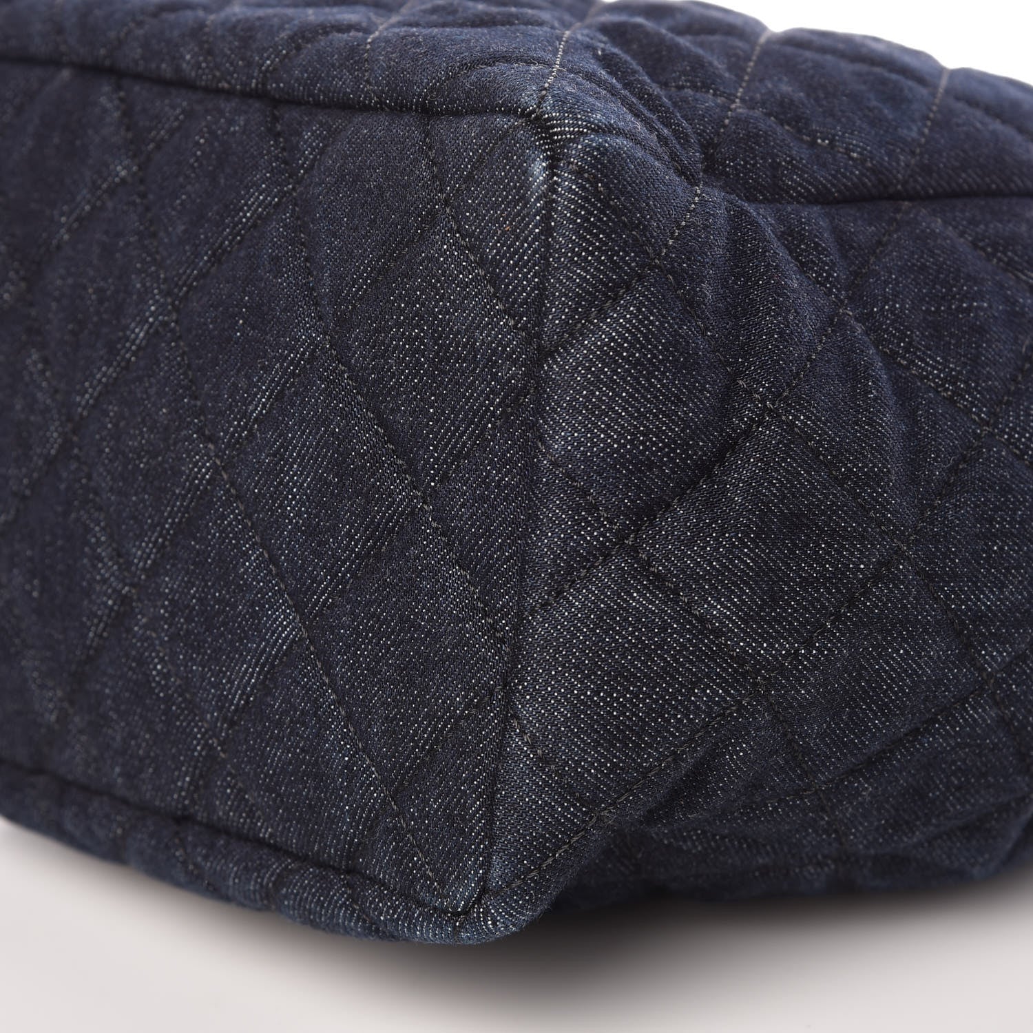 Chanel Washed Denim Quilted Small Urban Spirit Drawstring Bag Dark Blue 9 of 9