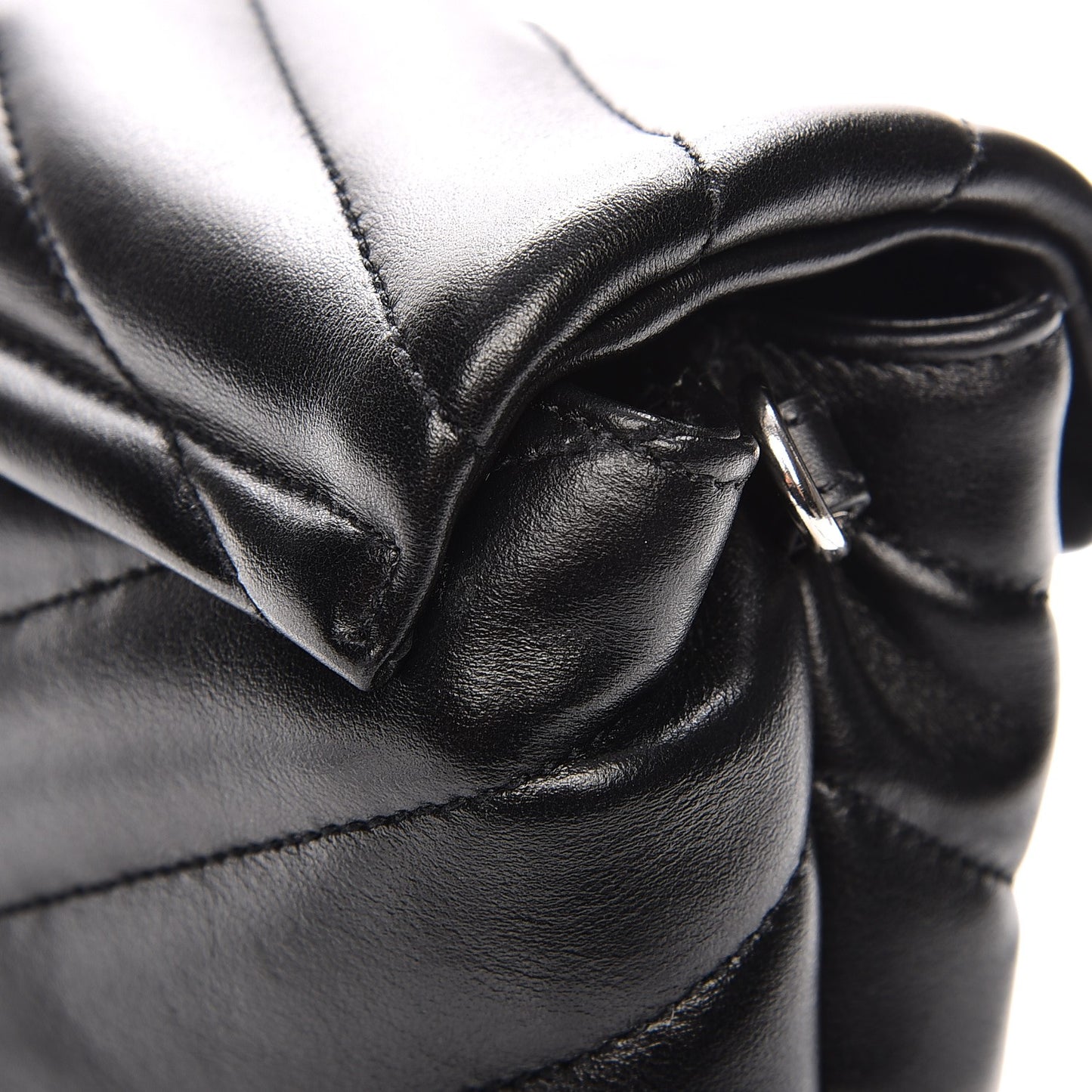 Calfskin Y Quilted Monogram Toy Loulou Crossbody Bag Black