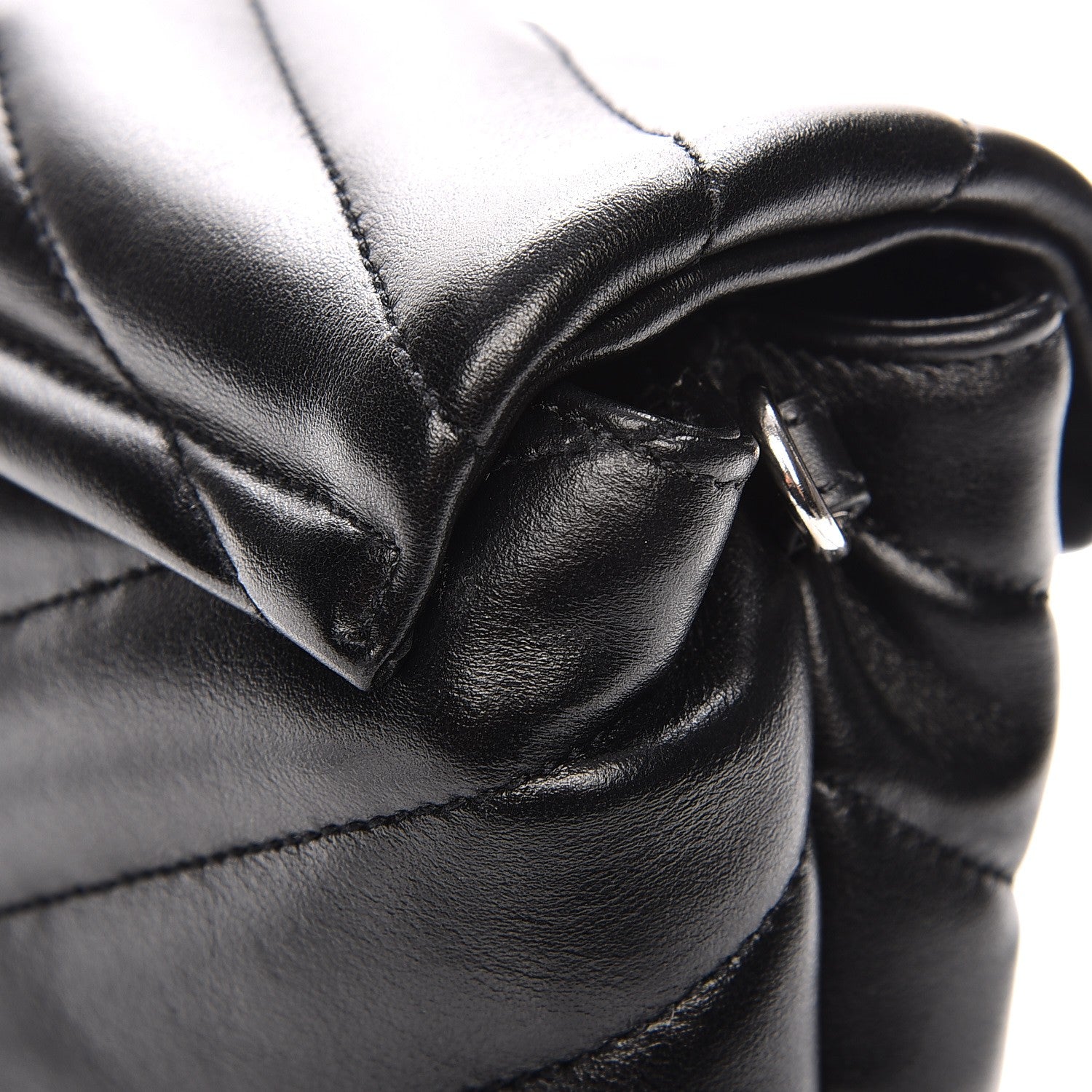 Saint Laurent Calfskin Y Quilted Monogram Toy Loulou Crossbody Bag Black 8 of 8