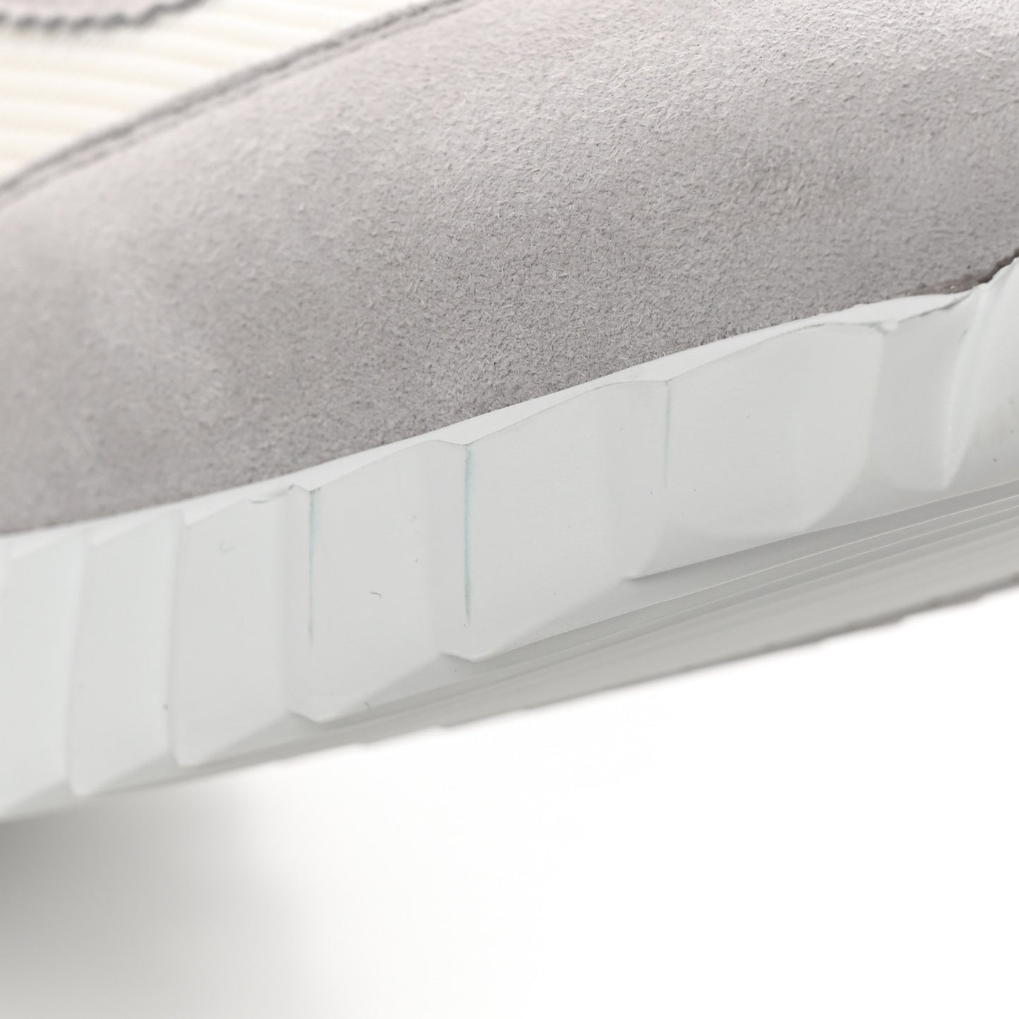 Technical Canvas Suede Goatskin Bouncing Sneakers 37 White Multicolor