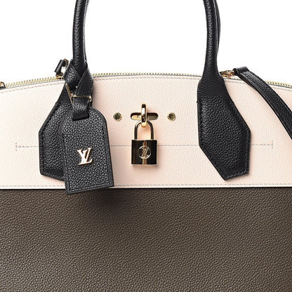 Louis Vuitton Taurillon City Steamer MM Kaki Creme Black 9 of 10