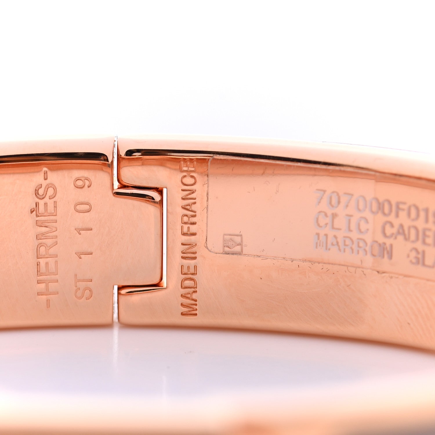Hermes Enamel Narrow Clic Cadenas Bracelet PM Marron Glace 4 of 9