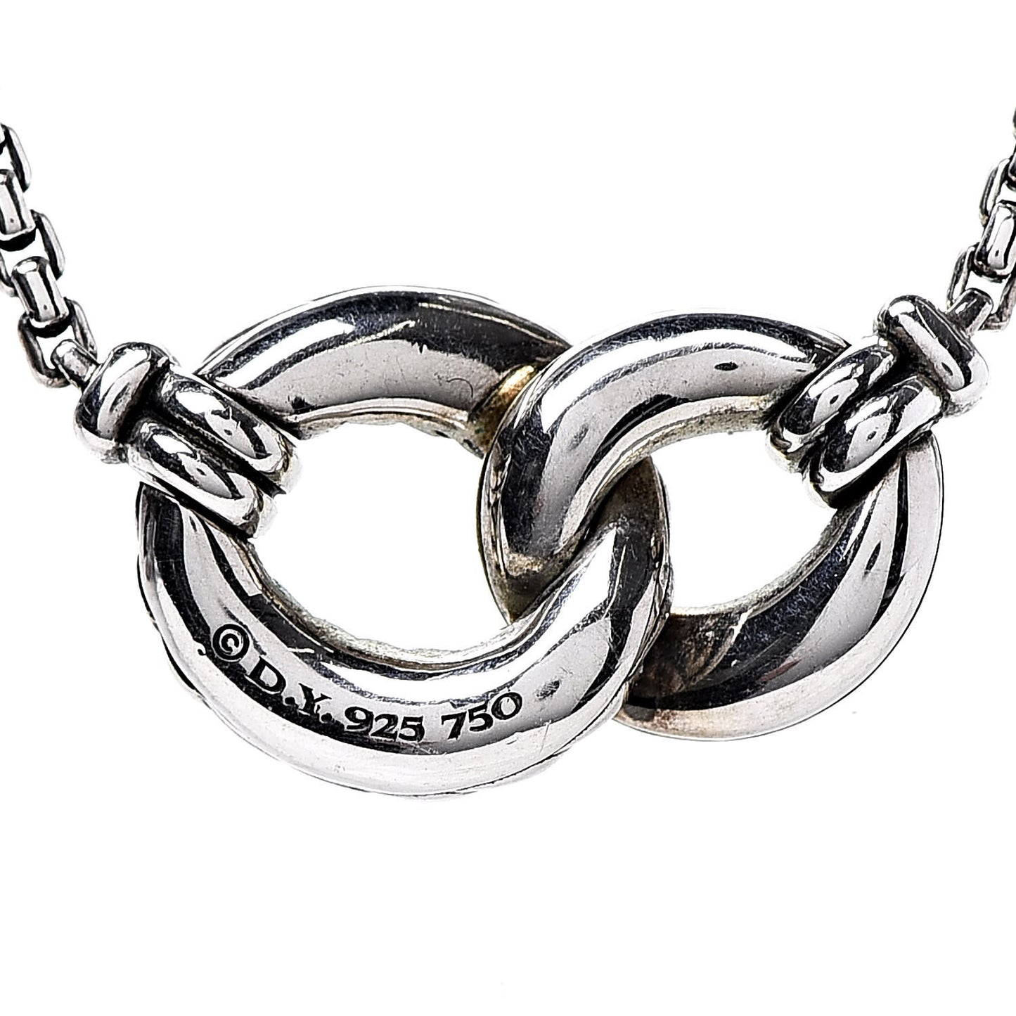 Sterling Silver 18K Yellow Gold Belmont Pendant Necklace