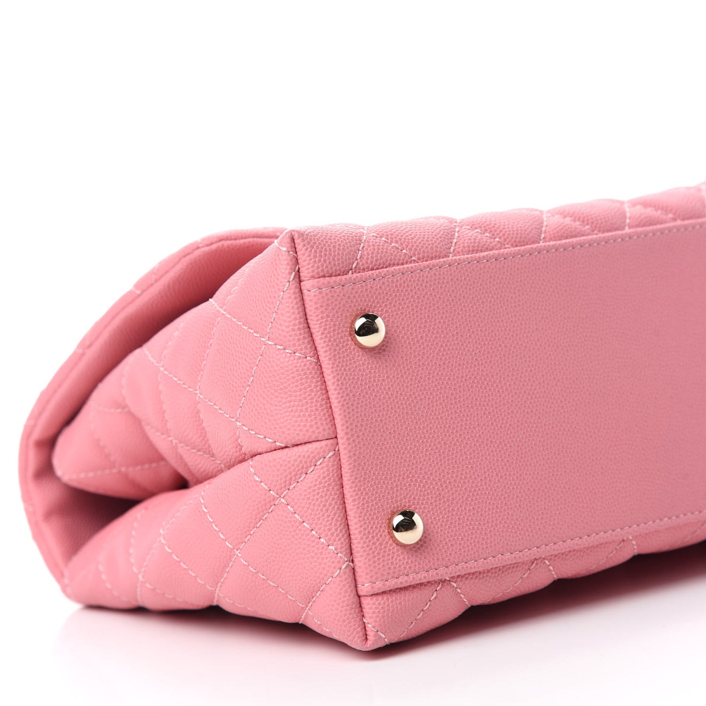 Caviar Quilted Small Coco Handle Flap Pink