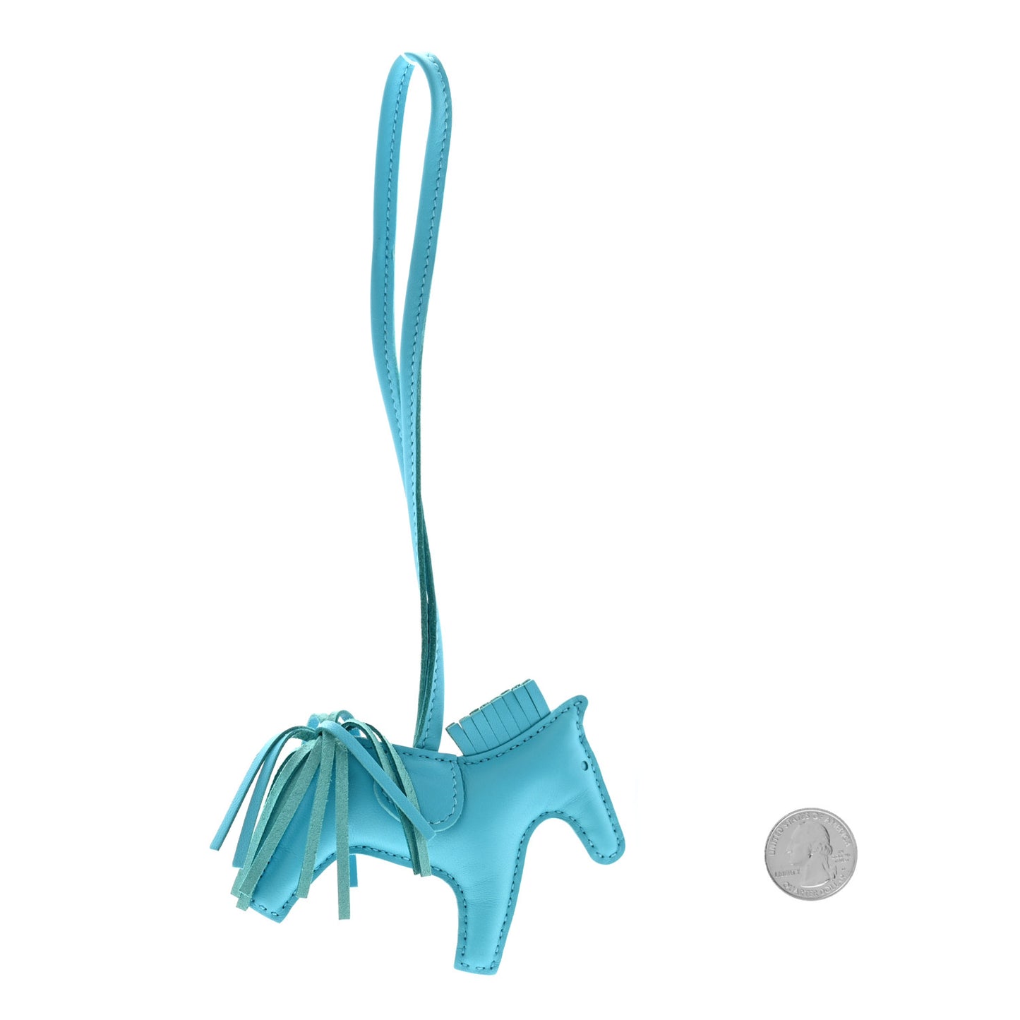 Milo Lambskin Grigri Rodeo Horse Bag Charm PM Bleu Azteque