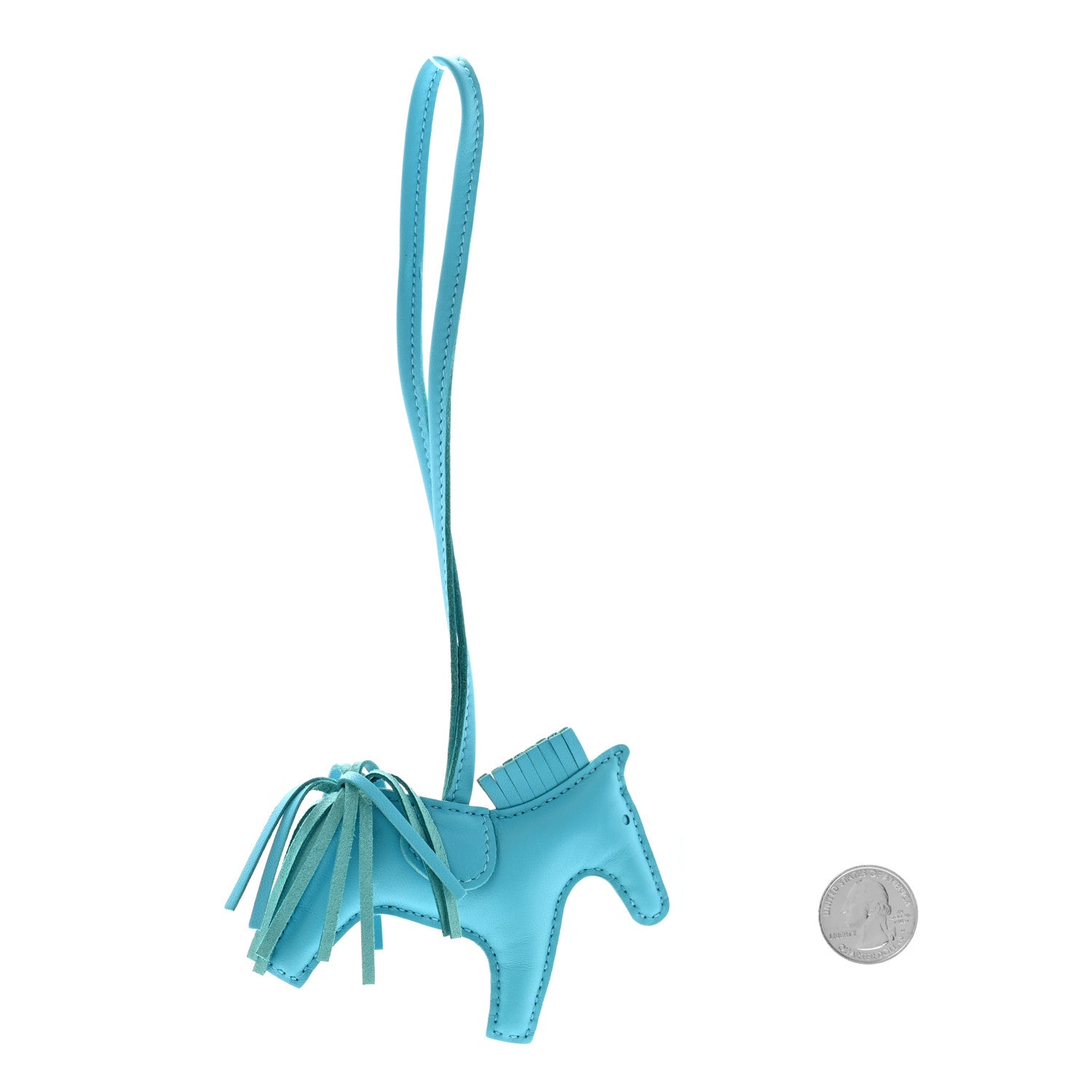Hermes Milo Lambskin Grigri Rodeo Horse Bag Charm PM Bleu Azteque 2 of 5