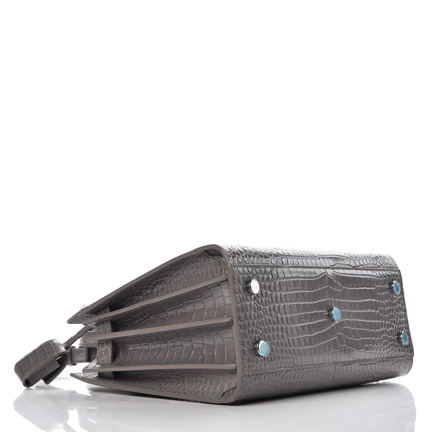 Calfskin Crocodile Embossed Baby Sac De Jour Fog