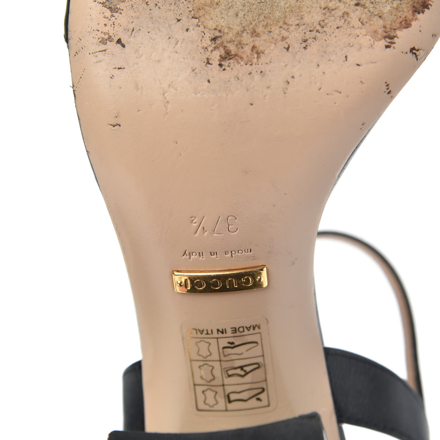 Lifford Calfskin GG Marmont Ankle Wrap 75mm Sandals 37.5 Black