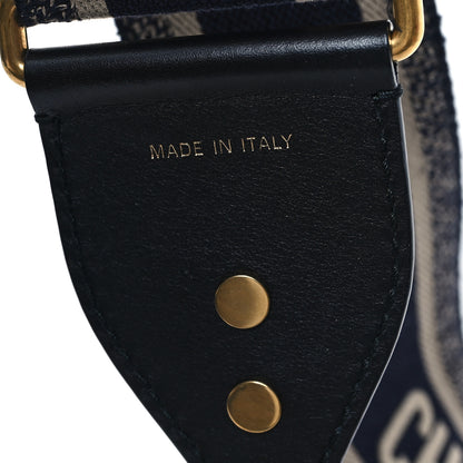 Christian Dior Canvas Embroidered Shoulder Strap Blue 3 of 5