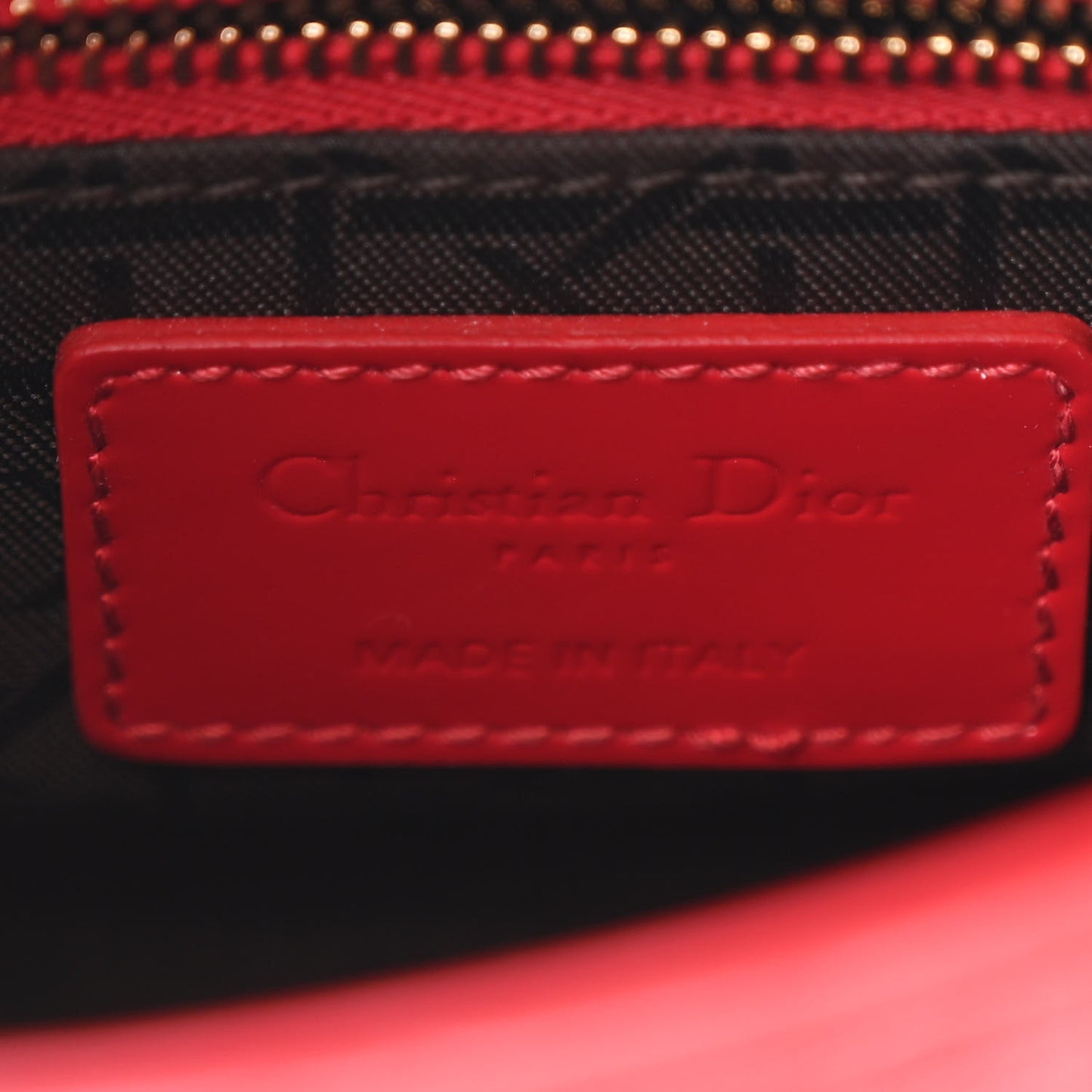 Patent Cannage Mini Lady Dior Red