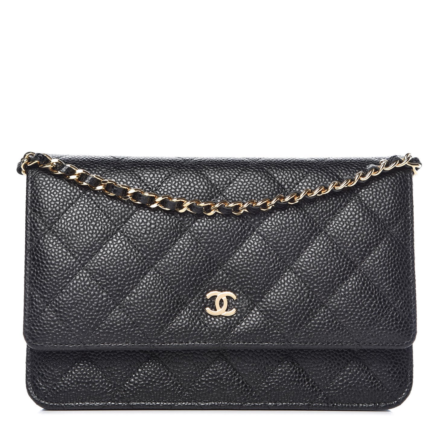 Caviar Quilted Wallet On Chain WOC Black
