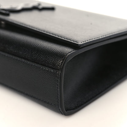 Saint Laurent Grain De Poudre Medium Classic Monogram Kate Satchel Black 9 of 9