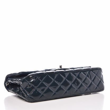 Chanel Patent Quilted Medium Double Flap Navy 5 of 17