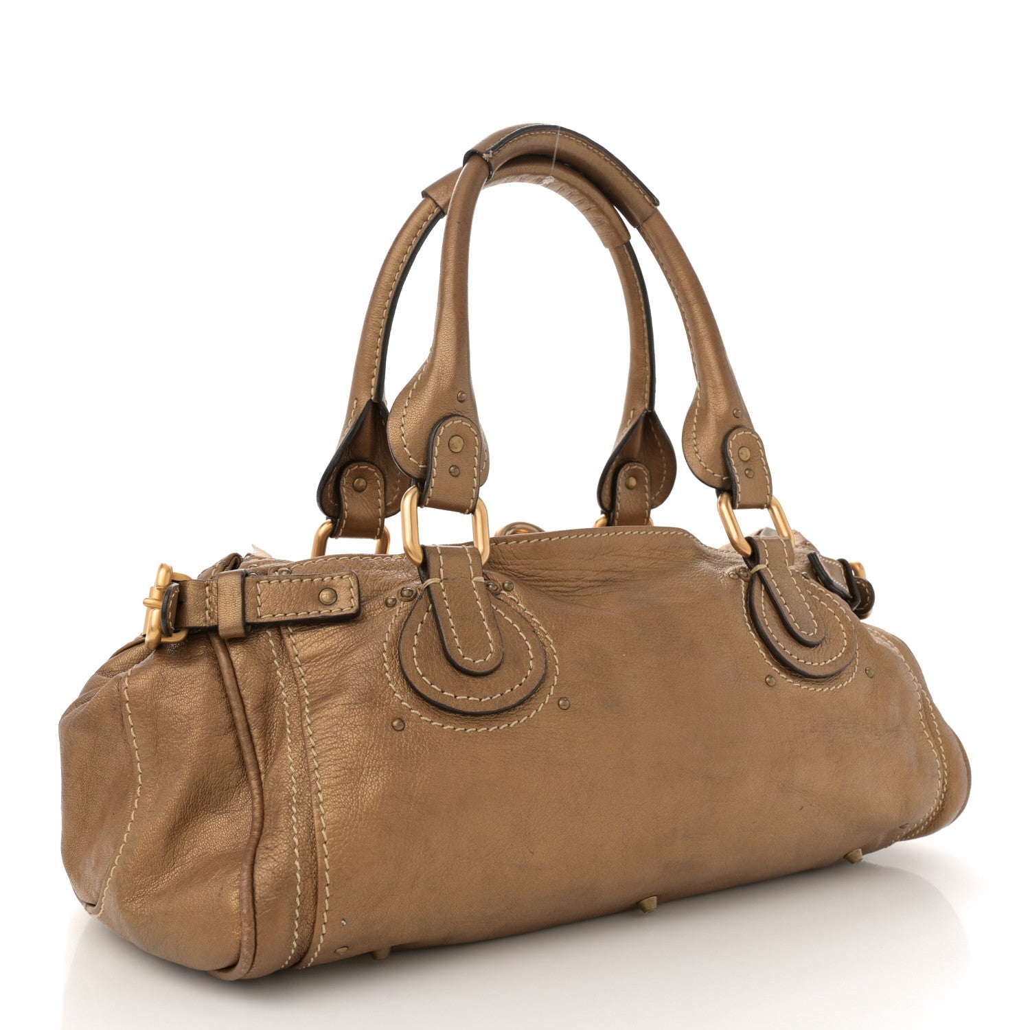 Chloe Metallic Calfskin Medium Paddington Satchel Gold 3 of 16