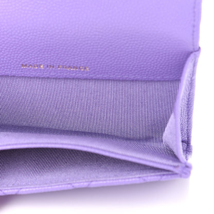 Chanel Caviar Quilted Flap Card Holder Wallet Purple 5 of 11
