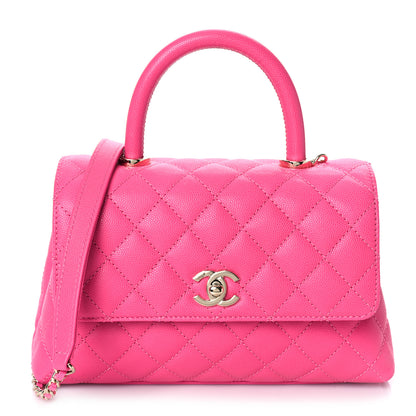 Chanel Caviar Quilted Mini Coco Handle Flap Rose 1 of 8