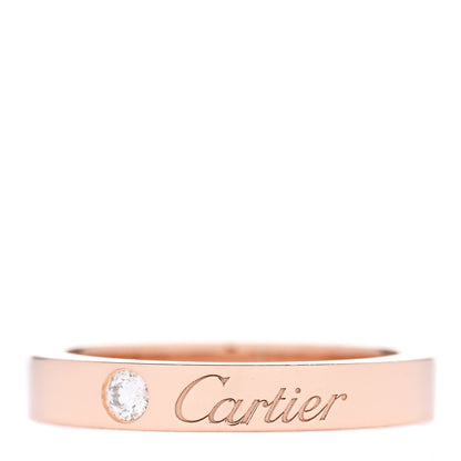 Cartier 18K Pink Gold Diamond 3mm C De Cartier Wedding Band Ring 48 4.5 1 of 6
