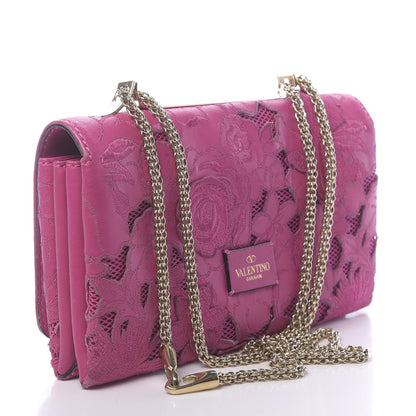 Valentino Garavani Nappa Lace Girello Flap Pop Fuxia 3 of 9