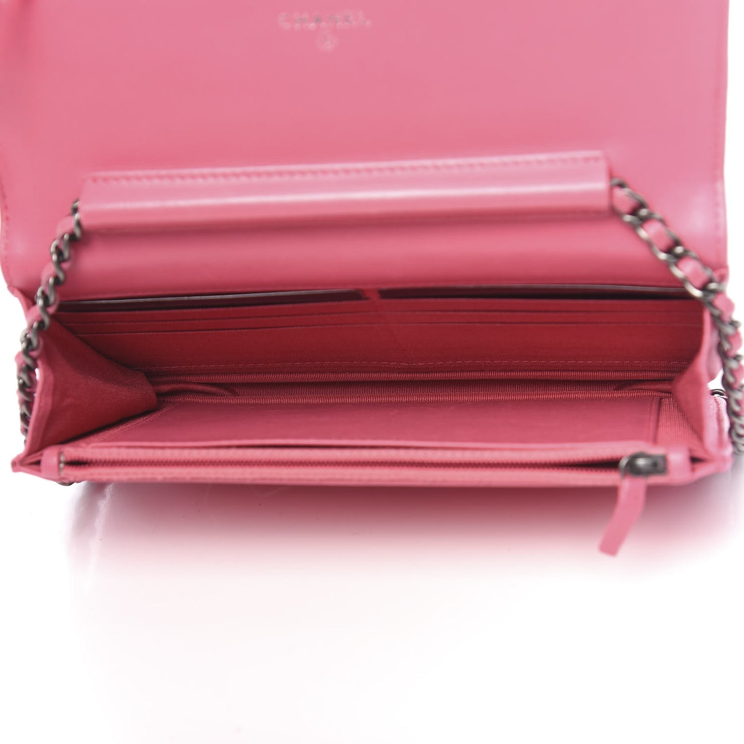 Lambskin Quilted Boy Wallet On Chain WOC Pink