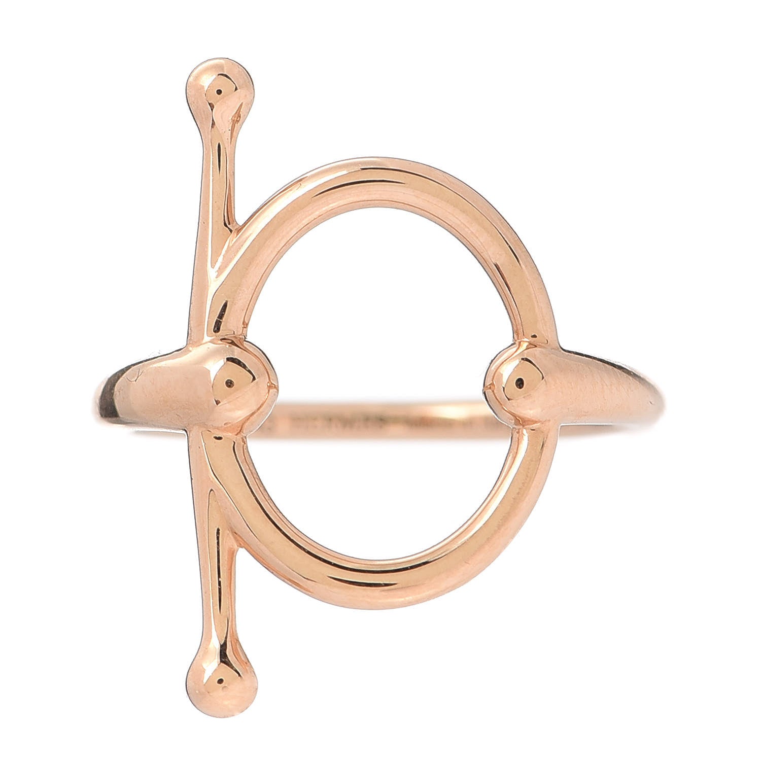 Hermes 18K Rose Gold PM Filet D'Or Ring 50 5.25 1 of 6