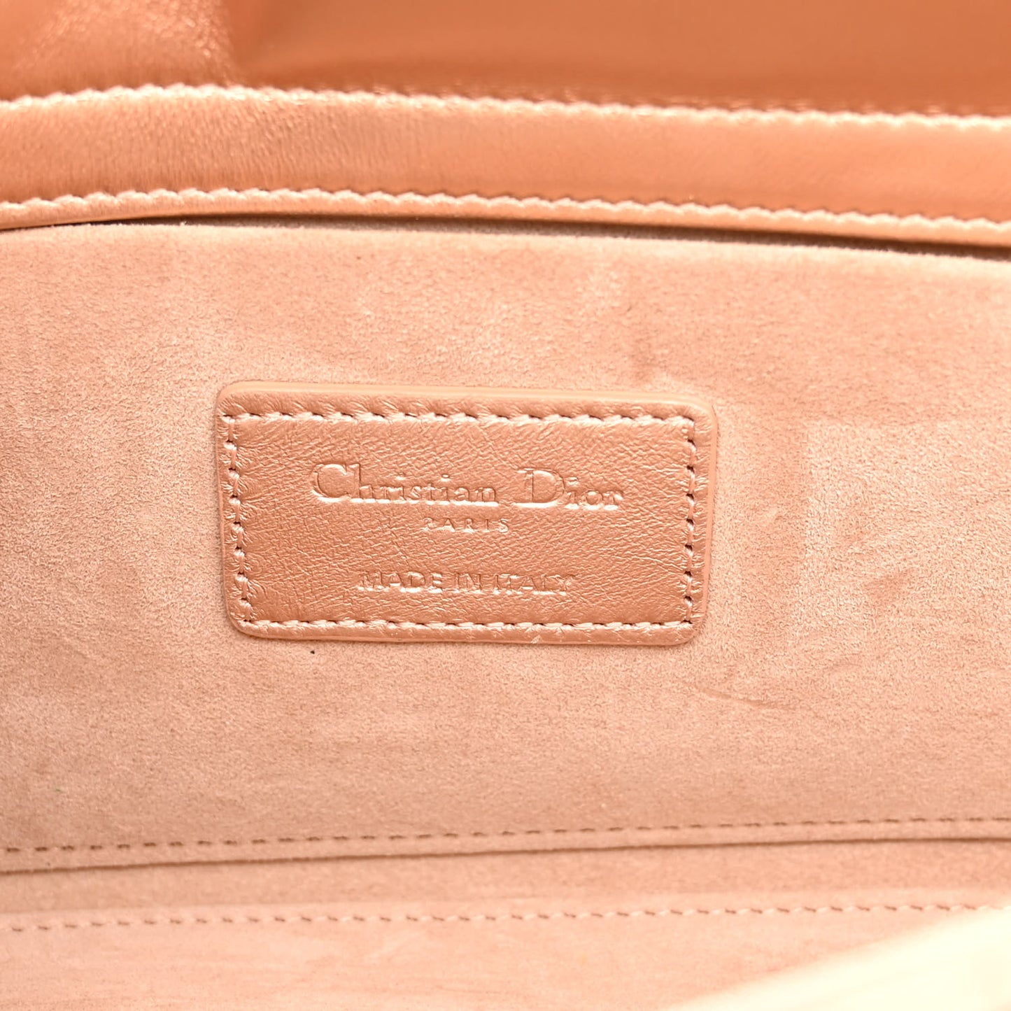 Metallic Lambskin Cannage Medium Lady D-Joy Pink