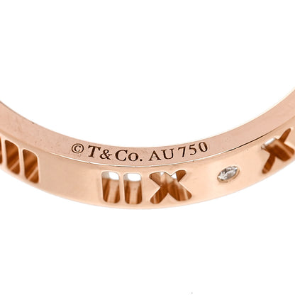 Tiffany 18K Rose Gold Diamond Narrow Atlas Pierced Ring 60 9.25 4 of 5