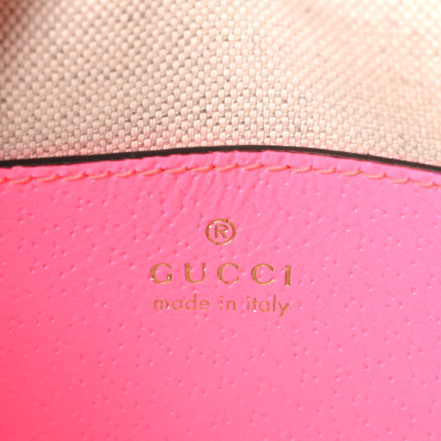 Gucci GG Supreme Monogram Textured Dollar Calfskin Web Ophidia Small Crossbody Bag Beige Ebony Fuchsia 6 of 10
