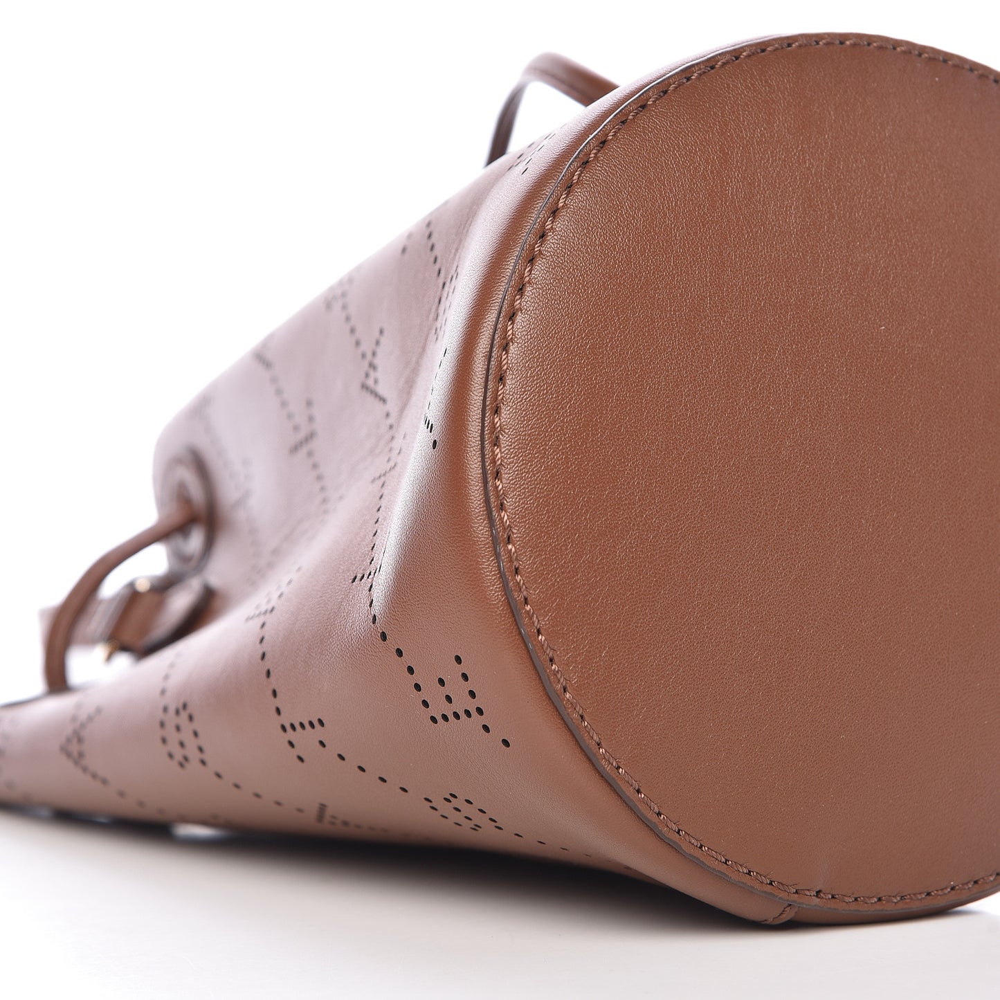 Perforated Eco Alter Nappa Mini Bucket Bag Brown