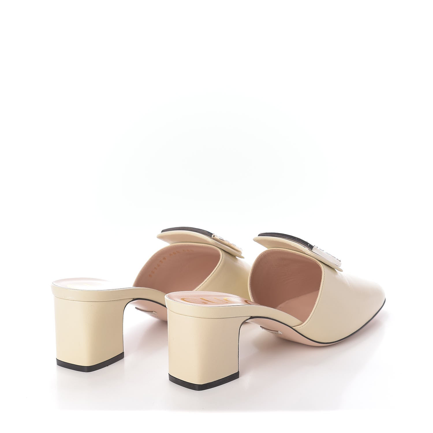 Gucci Malaga Kid Crystal Square G Madelyn Mules 40.5 Vintage White 4 of 11