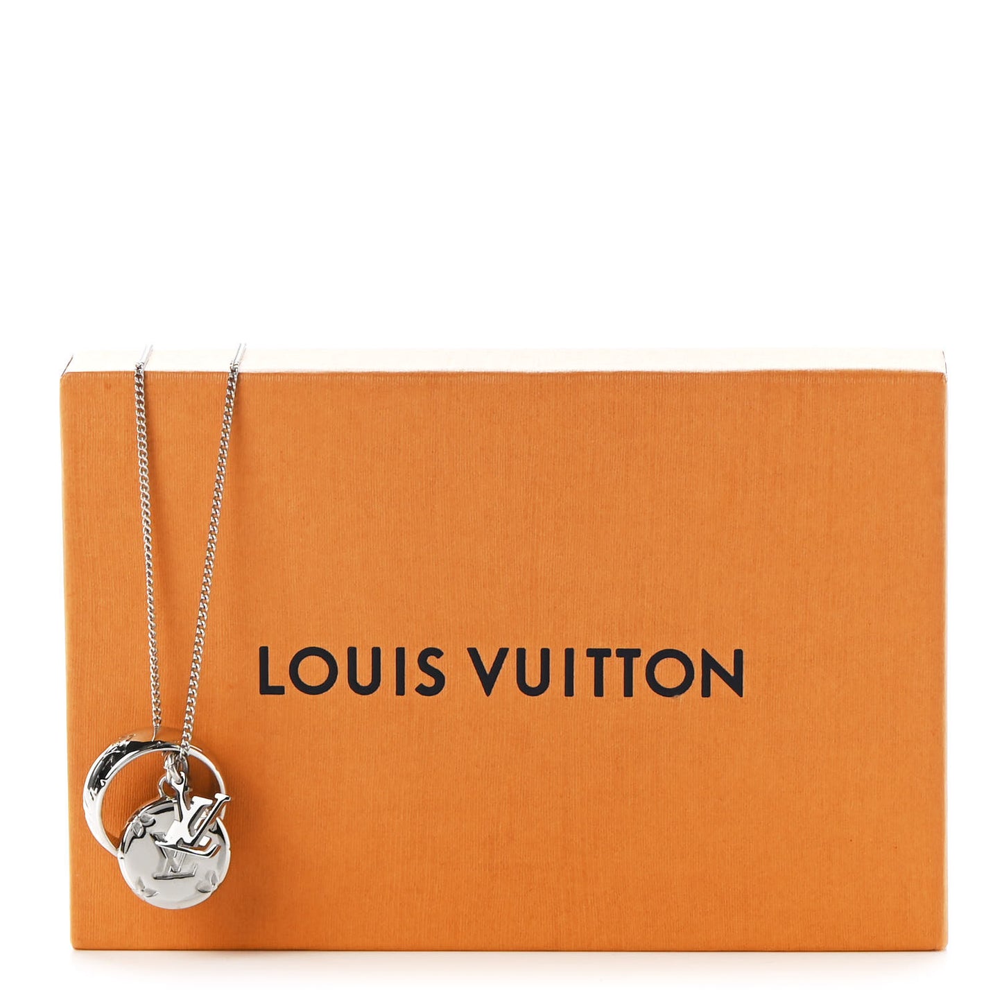 Zamac Palladium Monogram Charms Necklace Silver