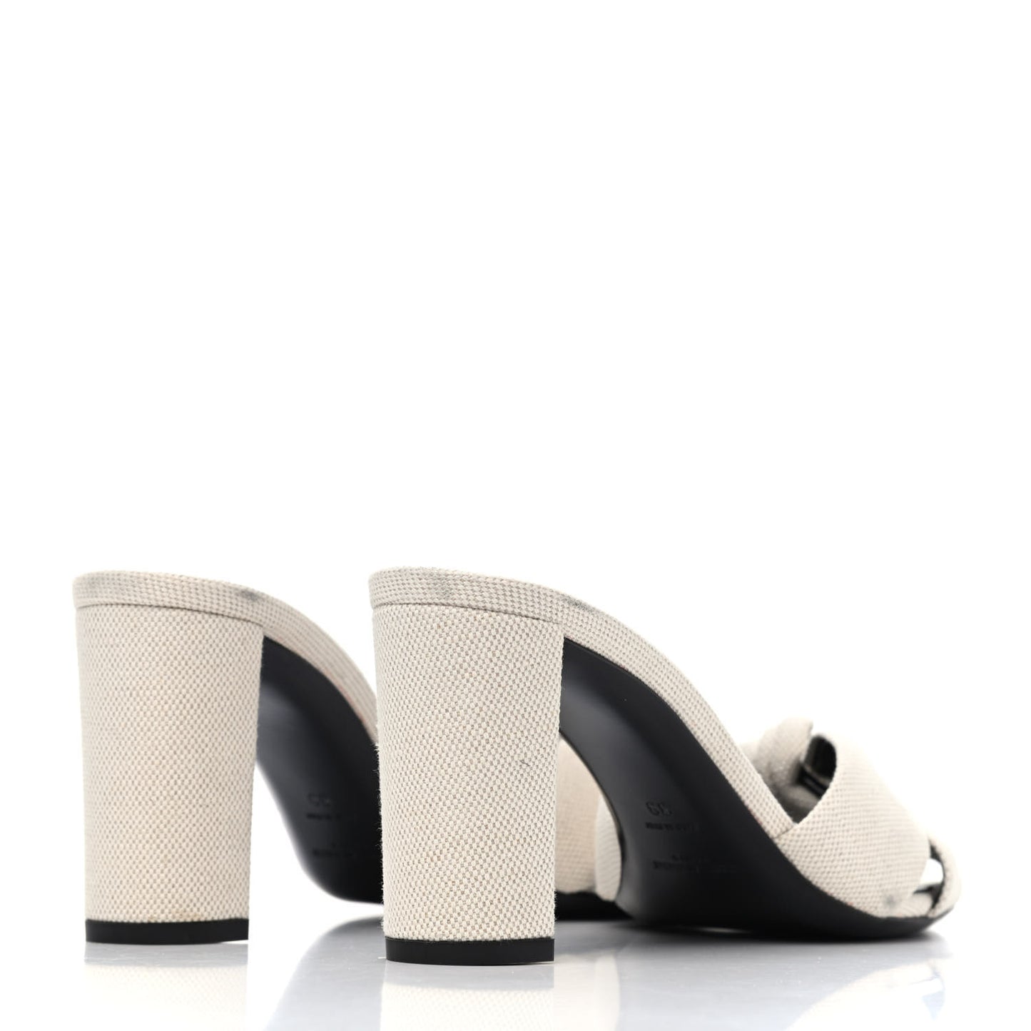 Canvas Bianca Mules 39 Pearl